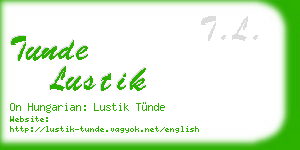 tunde lustik business card